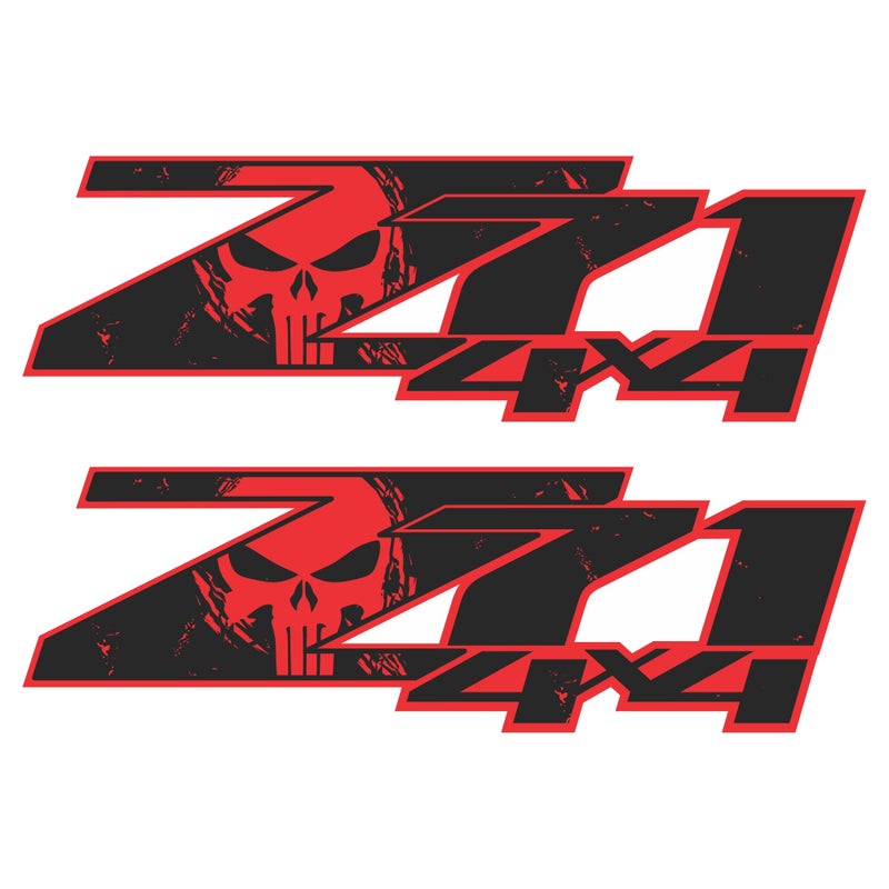 Z71 Decal for Chevy Silverado Truck Off Road Bedside Stickers 20072013 Premium Series Metallic Finish Black Red